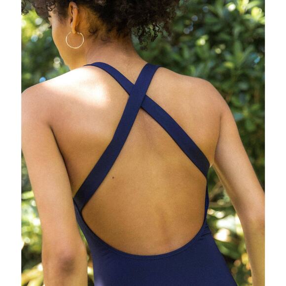 Andie Swim the Tulum Eco Nylon One Piece in Navy M NWT - Picture 1 of 5